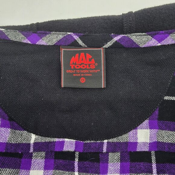 Mac Tools Flannel Lined Hooded Jacket Men's 2X Black Purple Skull - Picture 7 of 9